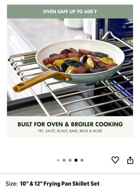 GreenPan 10” Ceramic-Coated Frying Pan With Gold Handle